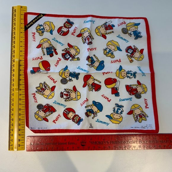 RARE LOT OF 3 VINTAGE 1970S SANRIO PATTY AND JIMMY HANDKERCHIEFS - Picture 7 of 16